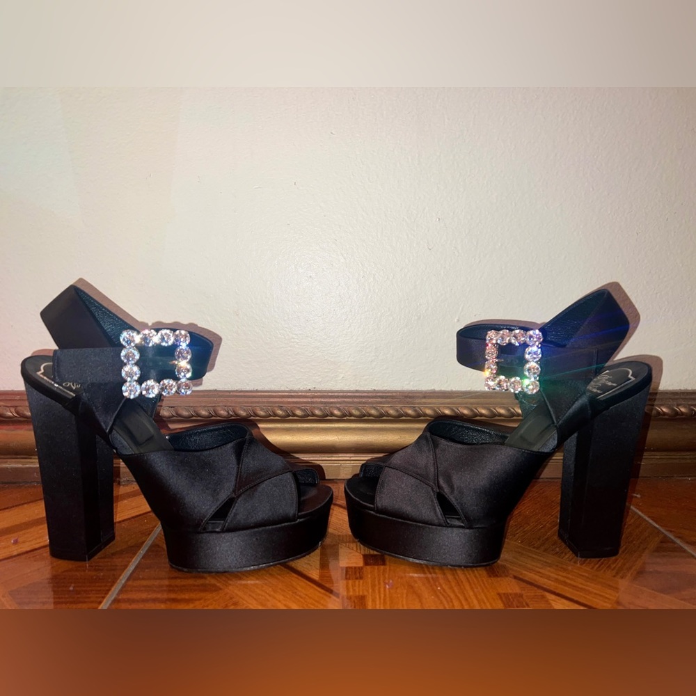 Roger Vivier Satin Platform High Heels